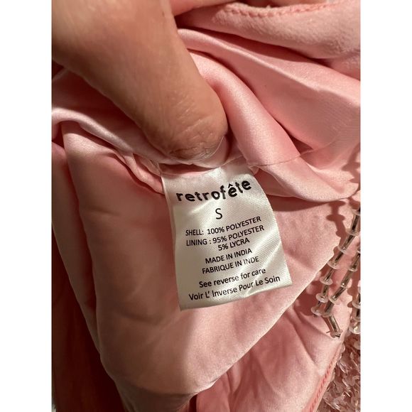 New *FLAW* retrofete Cassandra Dress in Baby Pink Size S REVOLVE MSRP $565 - Picture 8 of 10